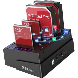 Boîtier Externe pour Disque Dur, Disque Dur Station d'accueil, Duplicateur, USB 3.0 vers SATA pour HDD SATA de 2,5/3,5 Pouces et SSD, avec Clone Hors Ligne (6648US3-C) - Neuf