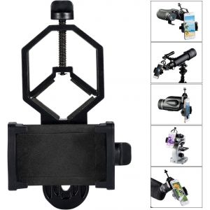 Smartphone Adaptateur Universel Digiscoping Adapter Rotatif 360&deg; Pour Jumelles, Monoculaire, Longue-Vue, Tr&eacute;pied, Microscope Et T&eacute;lescope Astronomique, Pour Iphone, Samsung, Moto, Oneplus - Neuf