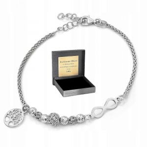 Bracelet Femme En Argent 925,Rhodi&eacute;,Grav&eacute; - Neuf