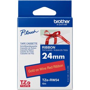 Tze-Rw54 Ruban Adh&eacute;sif Couleurs : Dor&eacute; Sur Bordeaux 24 Mm De Large 4 M De Long - Neuf