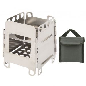 Rechaud A Bois Portable En Acier Inoxydable, Rechaud De Camping Ultraleger, Mini Rechaud De Poche Pliable Pour Randonnee, Petit Format - Neuf