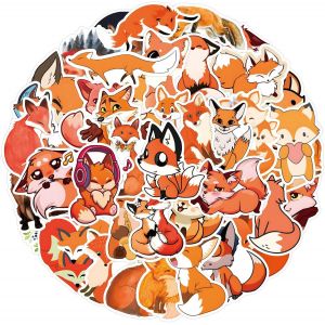 Mignon Renard Autocollants 50 Pcs Cool Autocollants Esthétiques pour Bouteilles D'eau Ordinateur Portable Scrapbooks Guitares Bagages Vélo Téléphone À Roulettes - Adolescent Fille Enfants Autocollant - Neuf