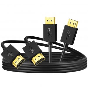 Flexible Câble HDMI vers HDMI 1M Lot de 2,Fin et Souple Câble HDMI Supporte 3D 4K@60Hz/2160P/1080P (2 Pièces - Neuf