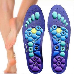 1 Paire De Semelles D'acupression Magnétique Support Unisexe De La Voûte Plantaire Favoriser La Circulation Soulager La Fatigue Orthopédique (M) - Neuf