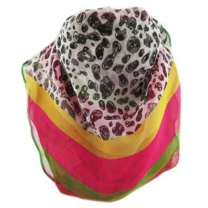 Promotion ! Carr&eacute; Voile 'scarlett' Blanc Tutti Frutti - 75x75 Cm - Neuf