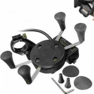 Support De Guidon Universel Pour T&eacute;l&eacute;phone Et Gps De 3,5 &Agrave; 6,5 Pouces Avec Chargeur Usb Pour Motos Et V&eacute;los - Neuf