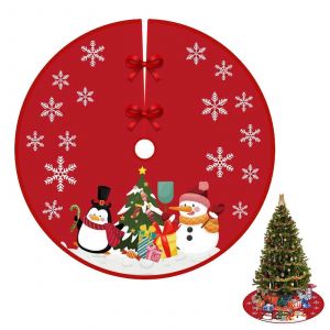 Jupe de sapin de No&euml;l 90 cm, housse d&eacute;corative pour sapin de No&euml;l, jupe de sapin rouge pour la maison - Neuf