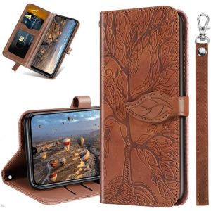 Kal-Coque Pour Huawei P Smart 2019 Rabat Étui, Honor 10 Lite Protection Housse En Cuir Pu, Coques Portefeuille Pour Huawei P Smart 2019 / Honor 10 Lite. Rx2 Tree Brown - Neuf
