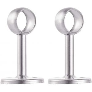 Lot de 2 supports avec tube pour penderie en acier inoxydable,Dia 19mm - Neuf