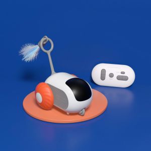 Letnerny-Jouet Chat Interactif, Souris Avec Télécommande, Jouet Souris Électrique 2 Modes Rechargeable Usb, Jouet Intelligent Pour Chat (Orange) - Neuf