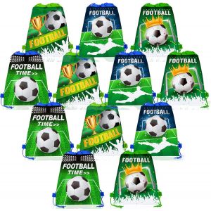 acdsgd-12pcs Sac &agrave; Cordon de tir de F&ecirc;te de Football, sac &agrave; dos de football, sac de cadeaux de f&ecirc;te d&iquest;anniversaire pour enfants, f&ecirc;te de football goodie bonbons sac de bonbons, cadeaux friandises - Neuf