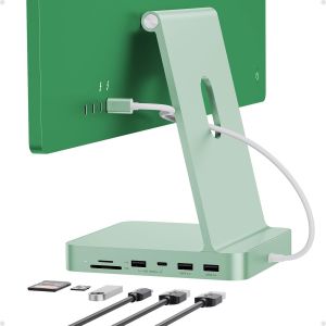 Usb C Hub Pour Imac 24"" 2021/2023/2024,7 In 1 Hub Usb Pour Imac M1/M3/M4, Imac Accessoires Avec Usb C 10Gbps,3*Usb A,Sd/Tf Carte Reader,Support Expand M.2 Nvme Ssd(Non Inclus),Verte - Neuf