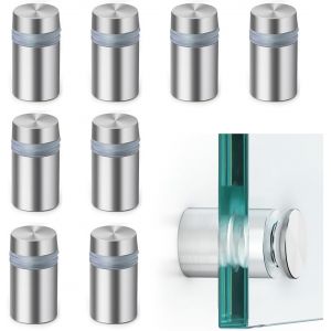 ChenQuanSarl-Lot De 8 Entreto s Murales En Acier Inoxydable - 12 X 20 Mm - Vis D'Espacement Pour Panneaux - Vis Publicitaires - Entreto s Murales Pour Fixation De Panneaux, Plexiglas, Miroir, Posters - Neuf