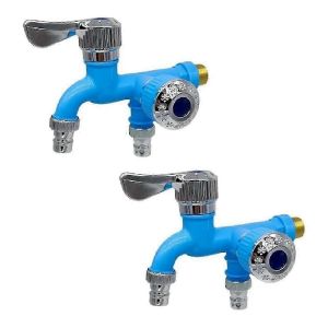 2PCS 2 voies robinet séparateur de robinet Tuyau de jardin Fendeur d'eau Répartiteur,double robinet extérieur Wa - Neuf
