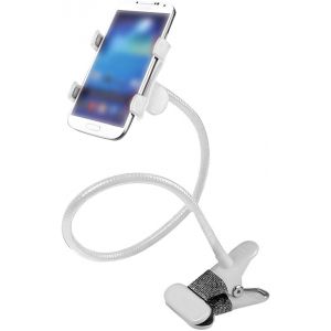 Bras 360 T&eacute;l&eacute;phone Compatible, Support T&eacute;l&eacute;phone Avec Col Cygne, Support Telephone Lit T&eacute;l&eacute;phone Avec Col Cygne Flexible, Support Telephone Lit Long Bras Rotation 360&deg; R&eacute;glable(Blanc)[Z973] - Neuf