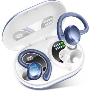 Ecouteurs Bluetooth 5.4 sans Fil Sport, 75Hrs Oreillette sans Fil avec 3D HiFi St&eacute;r&eacute;o, 4 ENC R&eacute;duction de Bruit Mics, IP7 Etanche, USB-C Charge Rapide Casque Running, &Eacute;cran LED Earbuds Android iOS - Neuf