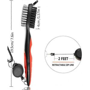 Paquet De 3 Nettoyants De Rainures De Brosse De Club De Golf,Nettoyage De L'aff&ucirc;teur De Rainures De Club De Pointes En M&eacute;tal Et En Pp - Neuf