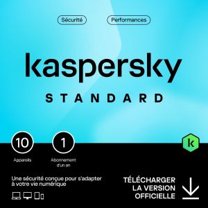 Kaspersky Standard - Multidevice 10 App 1 An - Pc Mac Android Ios - Edition Fran&ccedil;aise Licence Officielle Par Mail - Esd - Neuf