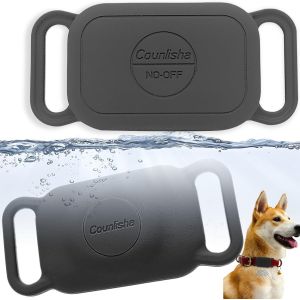 MEVRONISSHOP-Lot de 2 supports en silicone Tile Pro (2024) - Coque fine et durable pour collier d'animal de compagnie - &Eacute;tui &eacute;tanche pour tracker Tile Life360 Pro - Noir - Neuf