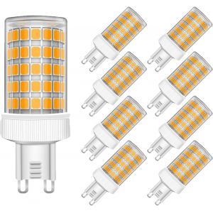 Ampoule Led G9 10w Led Equivalente 80w Blanc Chaud 3000k, 800lm, Économie D'énergie, Ac220-240v, Pour Lustre, Lustre En Cristal, Applique, Non-Dimmable, Lot De 8[Amp745828] - Neuf