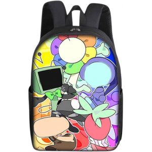 Sac d'école Cartoon Animation,Sac à dos 3D Cartoon,Sac à dos Cartoon World,Sac à Bandoulière Ajustable et Imperméable pour les Enfants qui Vont à l'école - Neuf