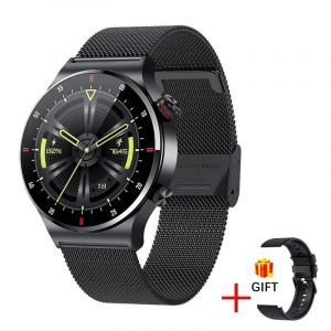Lige-Montre Connectée De Sport Ecg + Ppg Pour Homme, Avec Appels Bluetooth, Écran Amoled Full Touch, Ndavid, Étanche, Pour Android Et Ios, 2023.Mesh Belt Black.Nfc - Neuf