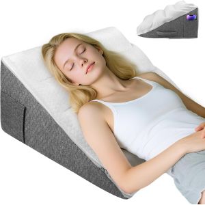 Ulteronixshop-Coussin de Lecture pour Lit et Canap&eacute;, Oreiller de Reflux Ergonomique de Mousse &agrave; M&eacute;moire, Coussin &agrave; Coin Triangle pour Soutenir le dos lors de la D&eacute;tente, des Jeux, de la Lecture, 55x5 - Neuf
