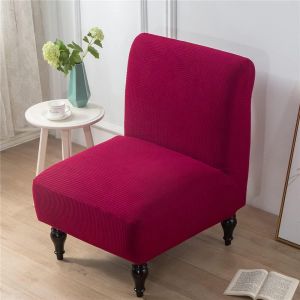 Eryi-Extensible Jacquard Housses De Chaise Sans Accoudoirs, Housse De Fauteuil Pour Accent Sans Bras De Grande Taille Protege De Meubles Amovible Lavable Pour Salon Chambre Hôtel (Rouge Bordeaux) - Neuf