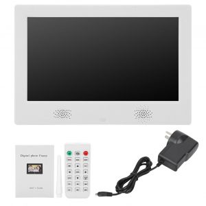Cadre photo numerique HD 10 pouces, resolution 1024 x 600, prise en charge des formats MP3/MP4/images, prise 100 V/240 V. - Neuf