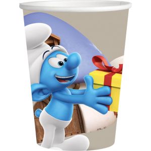 Kal- Gobelets Schtroumpfs Verres Pour Enfants - Décoration D'anniversaire D'enfant - Articles Pour Fêtes Et Célébrations - 8 Unités - 250 Ml - Neuf