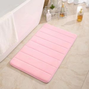 KAL-Tapis De Bain En Mousse À Mémoire De Forme De Grande Taille, Doux Et Confortable, Super Absorption D'Eau, Antidérapant, Épais, Lavable En Machine, Plus Facile À Sécher Pour Salle De Bain (50 X 80 - Neuf