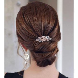 Shiliu-Barrette De Mariage En Cristal Barrette De Mariage En Cristal Doré Barrette De Mariée Rhinestone Coiffure De Mariage Accesso[ - Neuf