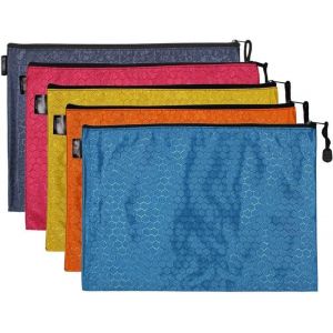 ChenQuanSarl-Perles Matte Football Chem -Paquet Portefeuille Pochette En Pvc Zip Document Dossier-5 Pcs (A5) - Neuf