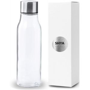 Letnerny-Bouteille En Verre Pour Eau Corps De Finition Transparente Borosilicate Bouchon À Vis En Acier Inoxydable Boîtes Individuelles Par Bouteille (1) - Neuf