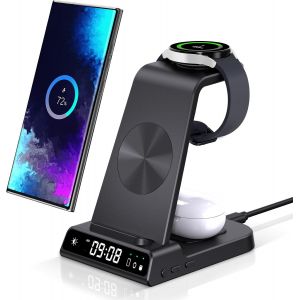 Chargeur Induction Pour Samsung, Station De Charge 3 En 1 Pour Samsung S25 Ultra/S25/S24 Ultra/S23/Z Flod 7/Z Flip 7, Chargeur Sans Fil Pour Galaxy Watch Ultra/7/6/5, Galaxy Buds 3[Gyc960226] - Neuf