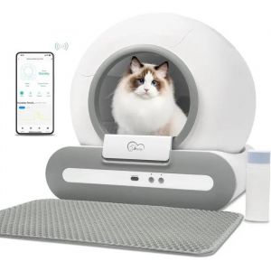 Bac &Agrave; Liti&egrave;re Automatique Pour Chat, Autonettoyant, Avec Contr&ocirc;le Par Application Et Tapis - Neuf