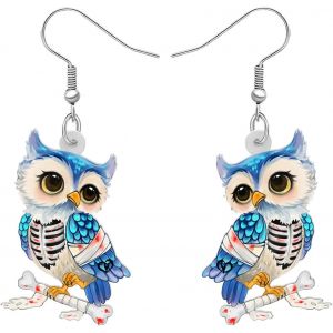 Kal-Acrylique Cr&eacute;atif Mignon Hibou D'halloween Boucles D'oreilles Pendantes Pour Femmes Filles Saison De L'effroi Oiseau Bijoux Cadeaux Pour Les Amateurs D'oiseaux - Neuf