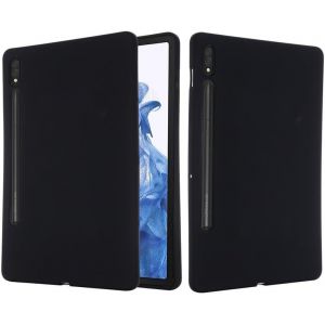 KAL-&Eacute;tui De Tablette Pour Samsung Galaxy Tab S9 11" 2023 (Sm-X710N/X716B/X718U) - Coque En Silicone Liquide Souple Et Flexible - Coque De Protection Antichoc - Noir - Neuf
