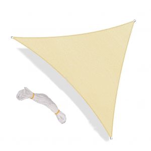 Voile D'ombrage En Tissu Polyester Oxford, Bloc Uv, Jaune Clair, Pare-Soleil Pour Patio, ArrièRe-Cour, Parc, Aire De Jeux, Pelouse, 8x8x8 Pieds - Neuf