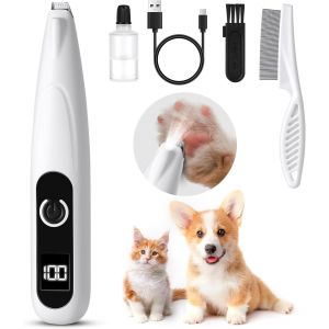 Tondeuse Chien, Rechargeable &Eacute;lectrique Tondeuse De Pattes De Chien, Rasoir Pour Chiens Chat Faible Bruit Avec Lumi&egrave;re Led Pour Tailler Poils De Chien Autour Des Pattes, Des Oreilles, Du Visage - Neuf