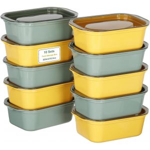 Boîte Plastique Alimentaire 10pcs-500ml Boite Hermétique Alimentaire En Pp Sans Bpa,Boîtes Alimentaires Empilables Pour Congélation,Micro-Ondes & Lave-Vaisselle - Neuf