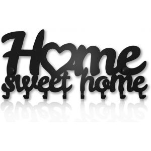 Dww-Sweet Home Décoratif Mural porte-Clés (8 Crochets en Rack), en Métal porte-Manteau de l'Entrée, la Cuisine ou le Garage | Stockage pour la Maison, le Travail, les Clés - Neuf