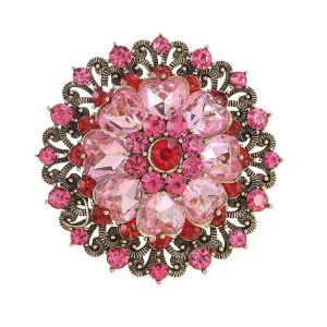 Strass Fleur Broche Chien De Grande Taille Broche De L'industrie Lourde Rhetone Fleur Broche Bijoux Pour Les Femmes - Neuf