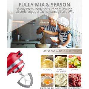 SUBZONAL-Batteur &agrave; bord flexible pour mixeur KitchenAid, batteur plat en acier inoxydable pour batteur &agrave; t&ecirc;te inclinable de 4,5/5 QT, accessoires de rechange avec crochet - Neuf