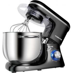 Robot P&acirc;tissier, Robot De Cuisine Professionnel 1400 W 8 L, Robot P&eacute;trin Avec Fouet, Batteur Et Crochet P&eacute;trisseur, 6+P Vitesses (Noir) - Neuf