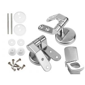 Kit de remplacement universel pour charni&egrave;res de si&egrave;ge de toilette avec vis et tiges - Neuf