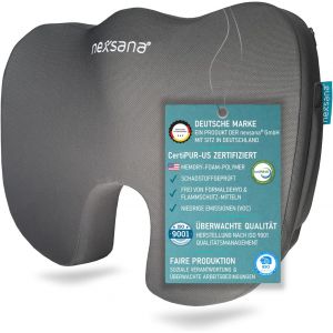 Ulteronixshop-Coussin orthop&eacute;dique pour chaise, voiture et bureau, en cas d'h&eacute;morro&iuml;des et de sciatique, pour soulager les fesses, le coccyx et la colonne vert&eacute;brale, mousse &agrave; m&eacute;moire de forme certif - Neuf