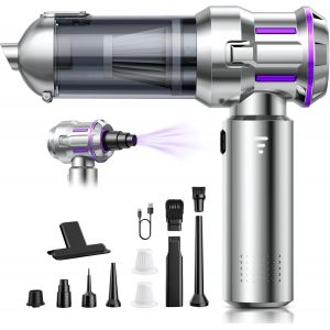 MEVRONISSHOP-Aspirateur &agrave; Main, 25000Pa Aspirateur Voiture Puissant, Vidage Automatique 1 Touche & 4-en-1 Aspirateur sans Fil avec Moteur sans Balai, 3 Niveaux, Id&eacute;al pour les Poils D'animaux, Voitur - Neuf