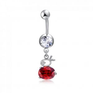 Lapin En Forme De Ventre Nombril Bague Zircon Acier Inoxydable Corps Piercing Bijoux - Neuf