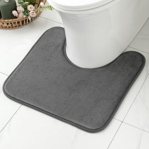 Kal-Tapis De Bain Antidérapant En Mousse À Mémoire U2013 Ultra Doux, Absorbant, Séchage Rapide, Lavable En Machine, Tapis De Salle De Bain Pour Douche, Baignoire, Cuisine U2013 50x50 Cm Noir - Neuf